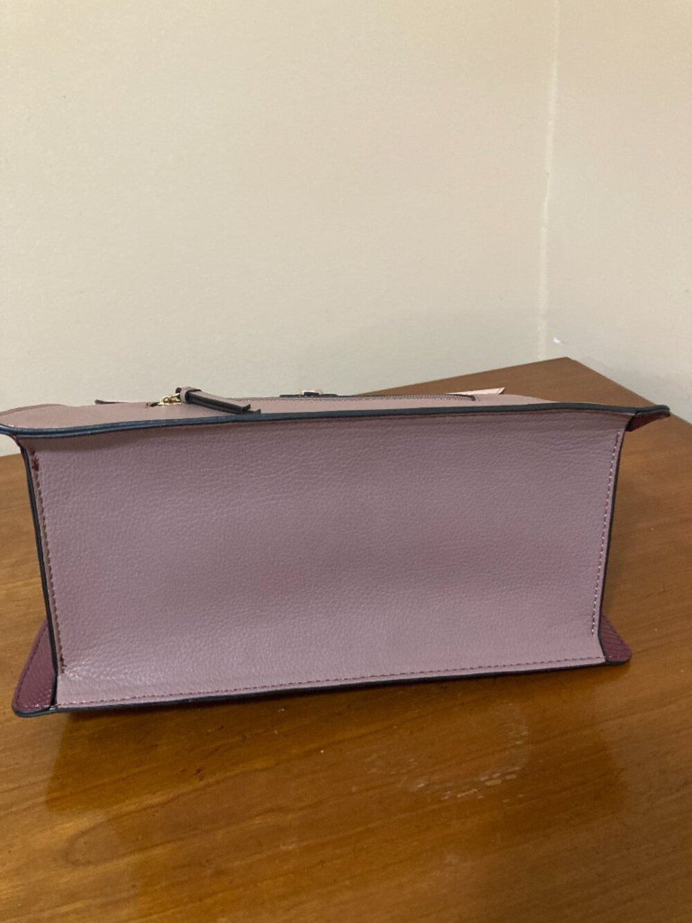 Apt 9 Handbag Purse Satchel Burgundy Pink Beige - Picture 7 of 9
